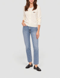 Cardigan Double Fox Head en laine - Angel Wing