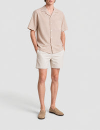Chemise Resort à manches courtes - Noble Beige & Chipmunk