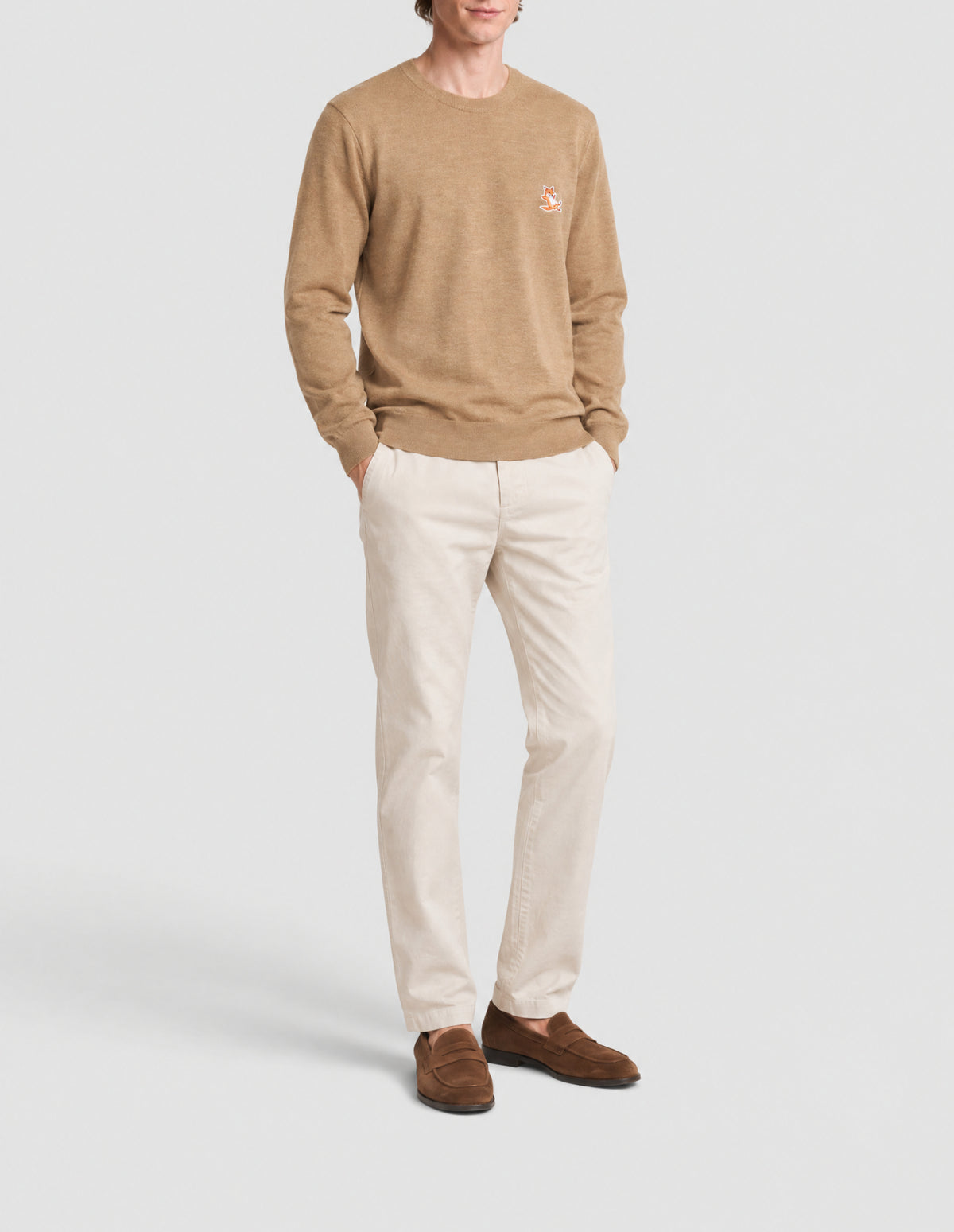 Pull Chillax Fox en laine - Beige