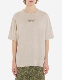 Oversized T-shirt with front print - Wheat
