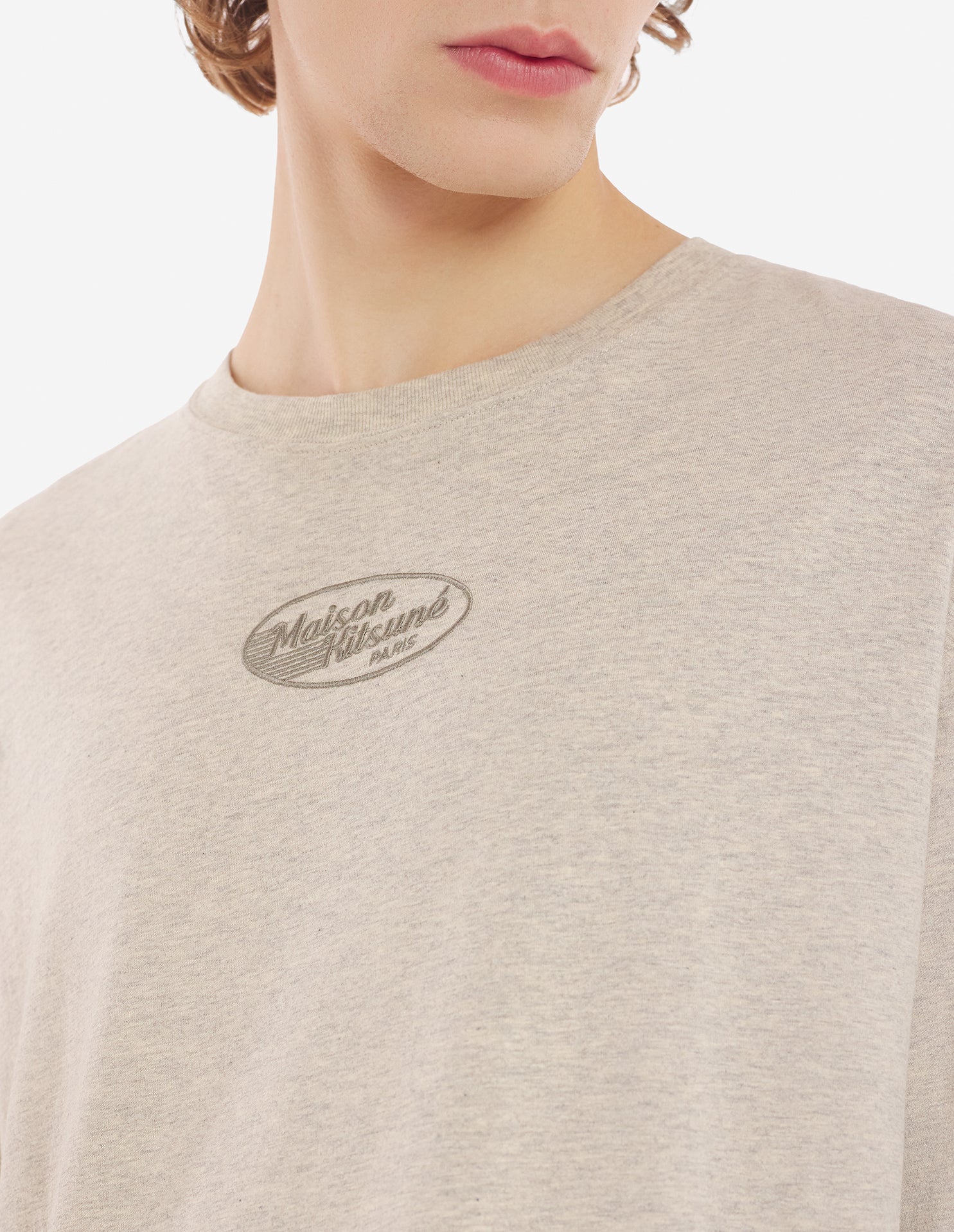 Oversized T-shirt with front print - Wheat