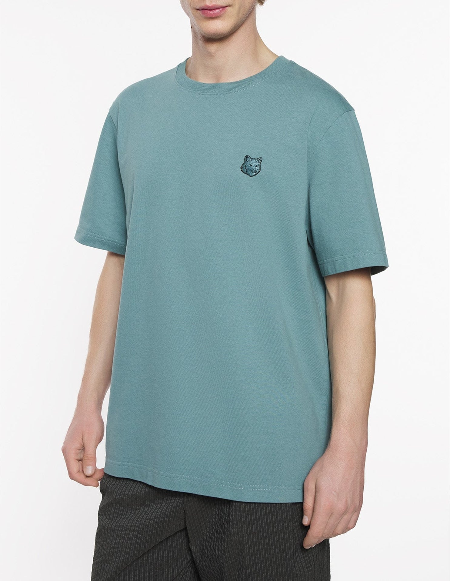 Bold Fox Head T-shirt with patch - Seine Blue