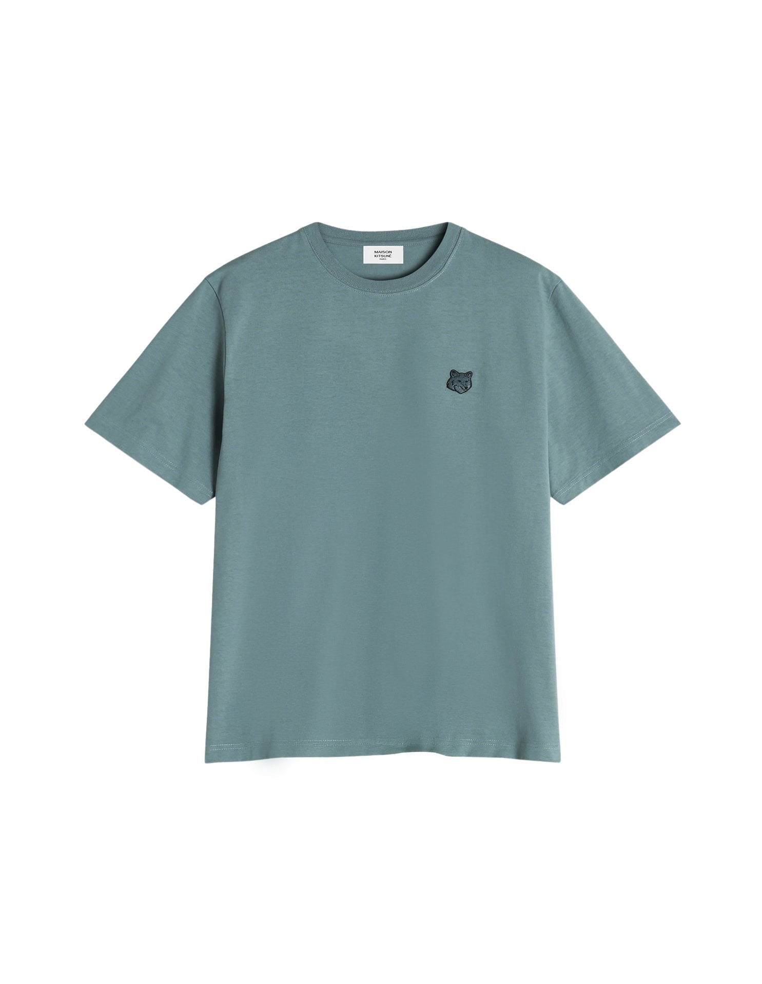 Bold Fox Head T-shirt with patch - Seine Blue