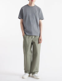 Bold Fox Head T-shirt with patch - Medium Grey Melange