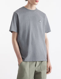 Bold Fox Head T-shirt with patch - Medium Grey Melange