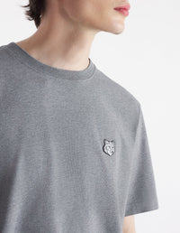 Bold Fox Head T-shirt with patch - Medium Grey Melange