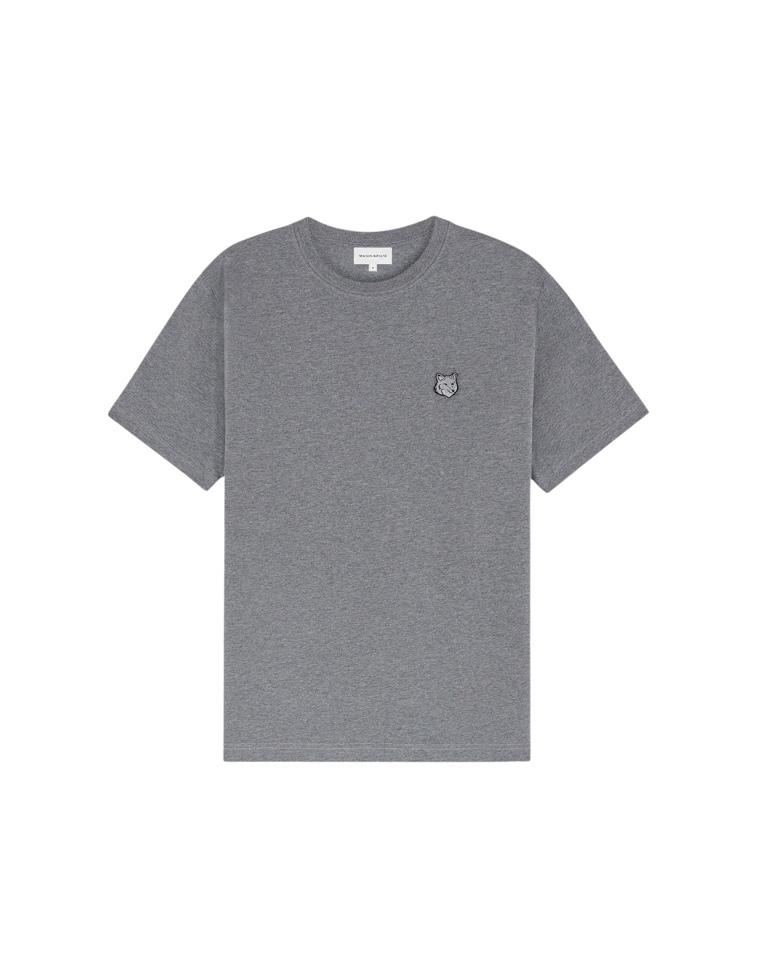 Bold Fox Head T-shirt with patch - Medium Grey Melange