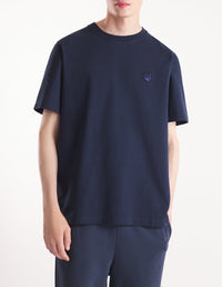 Bold Fox Head T-shirt with patch - Ink Blue