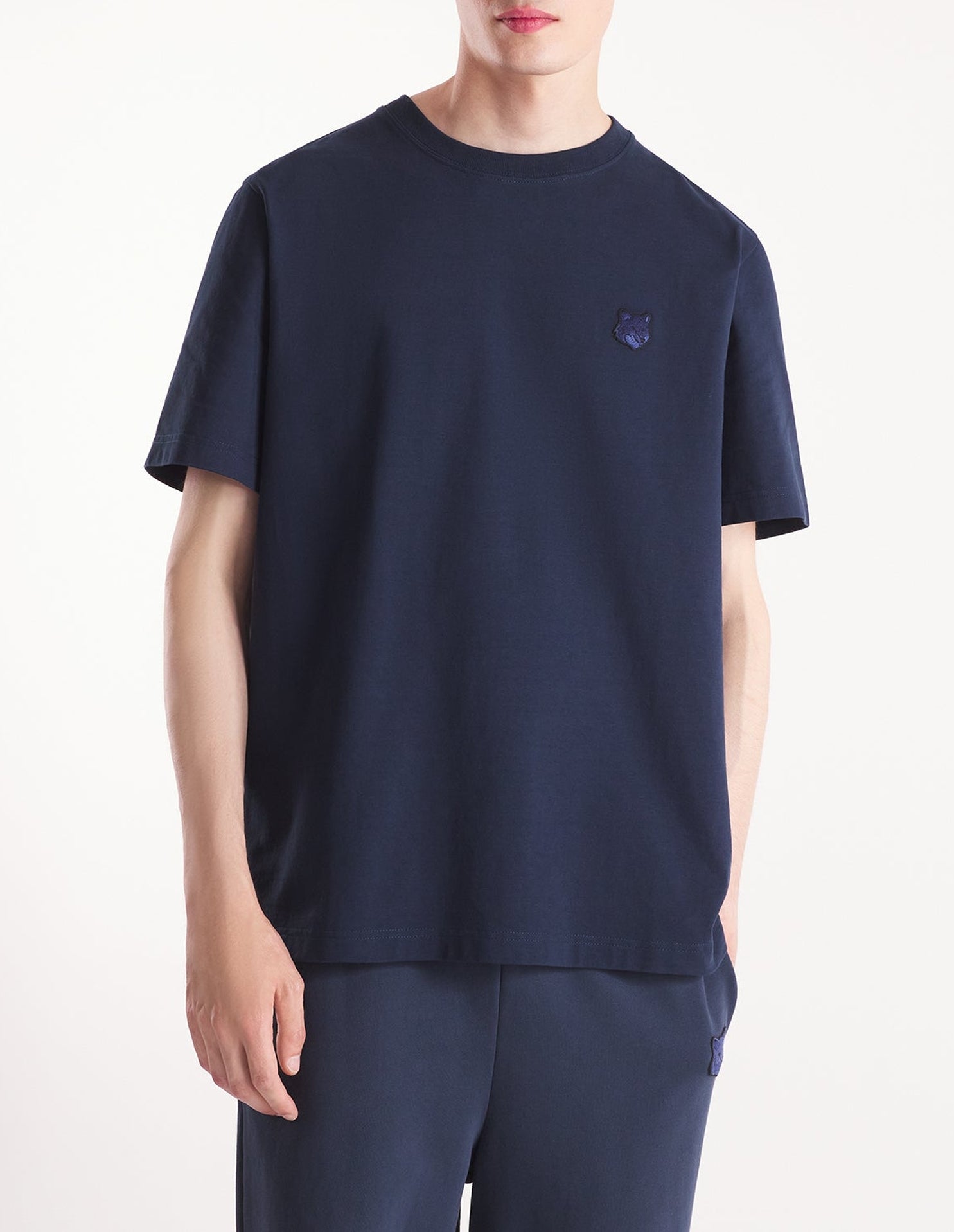 Bold Fox Head T-shirt with patch - Ink Blue
