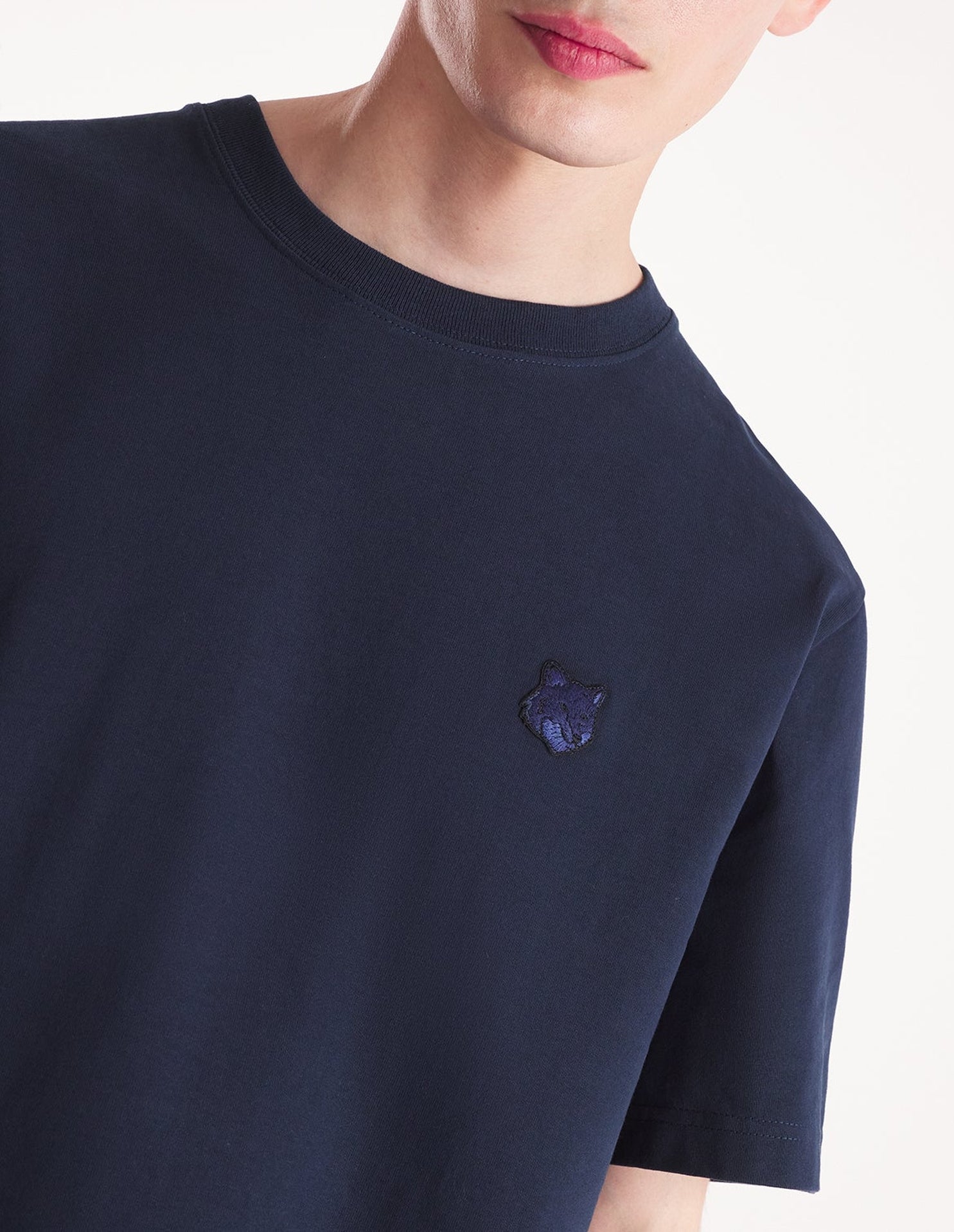 T-shirt Bold Fox Head avec écusson - Ink Blue