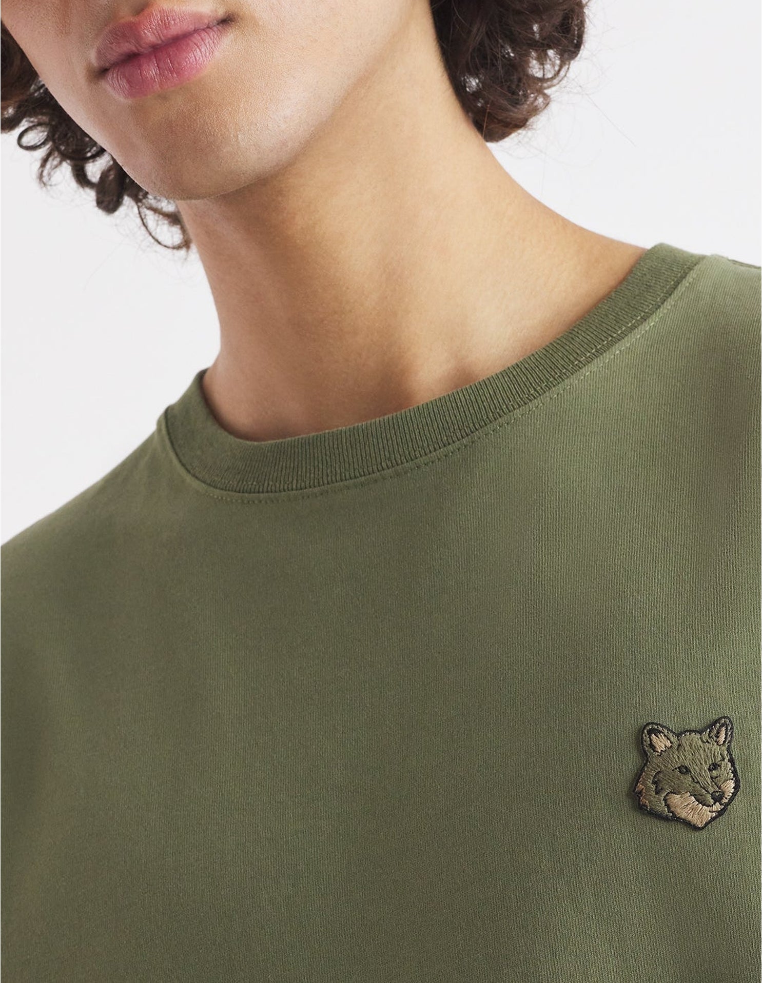 Bold Fox Head T-shirt with patch - Military Green