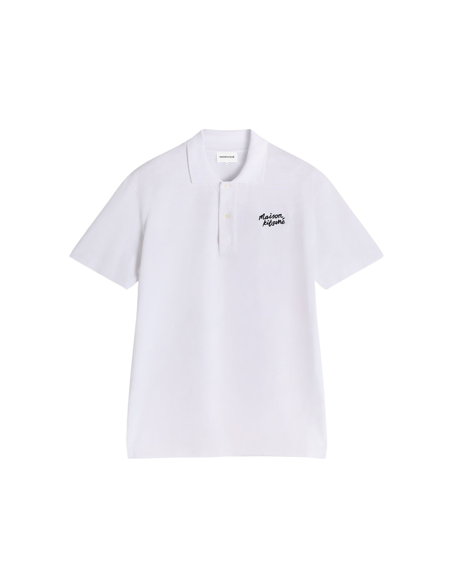 Short-sleeved polo shirt with embroidery - White & Black