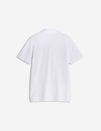 Short-sleeved polo shirt with embroidery - White & Black