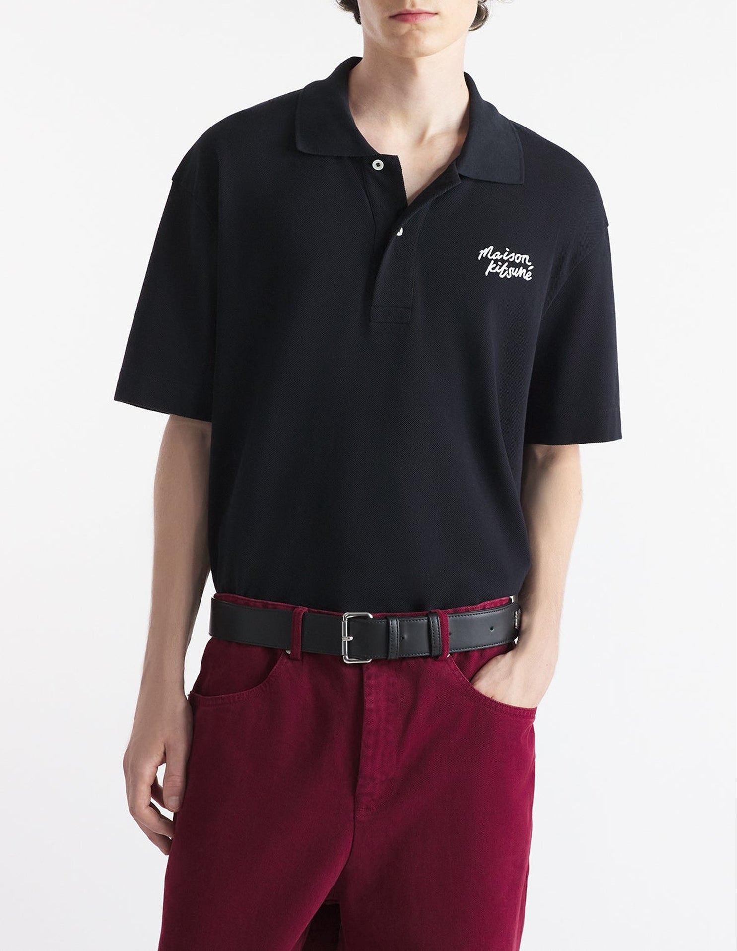 Polo à manches courtes avec broderie - Black & White