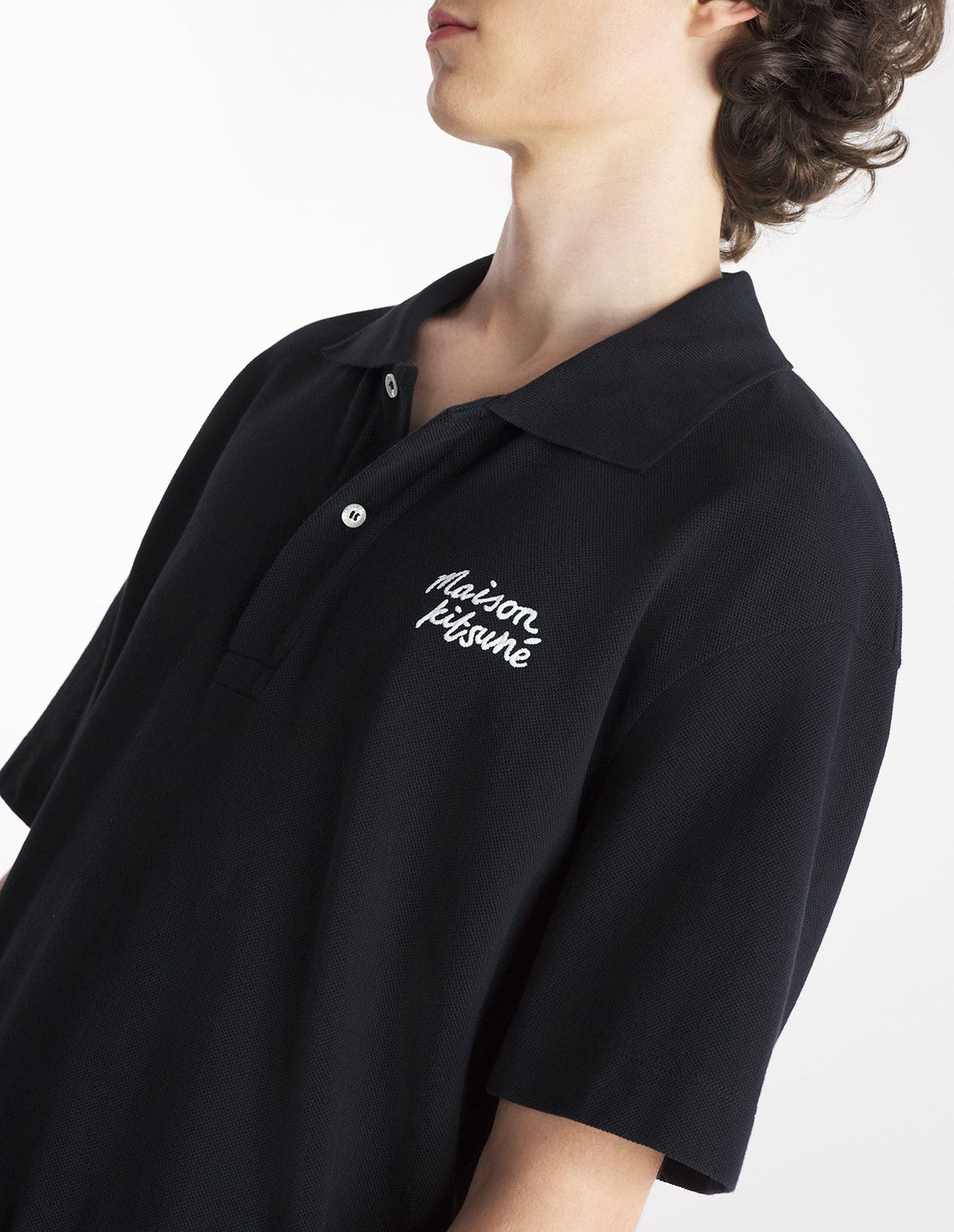 Polo à manches courtes avec broderie - Black & White