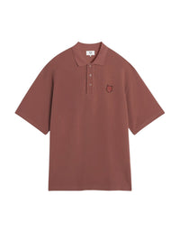 Polo à manches courtes coupe oversize avec écusson - Brunette