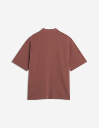 Oversized short-sleeved polo shirt with crest - Brunette