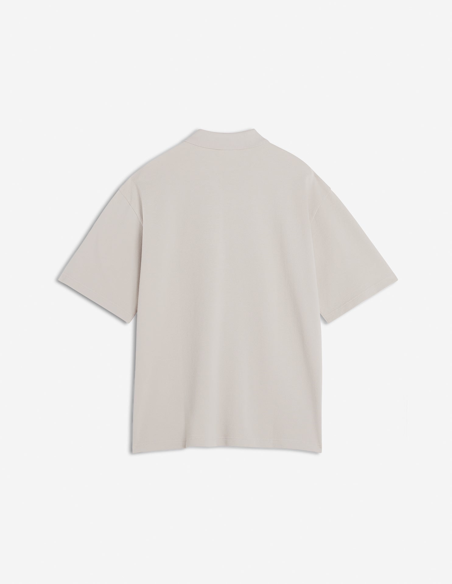 Oversized polo shirt with badge - Truffle