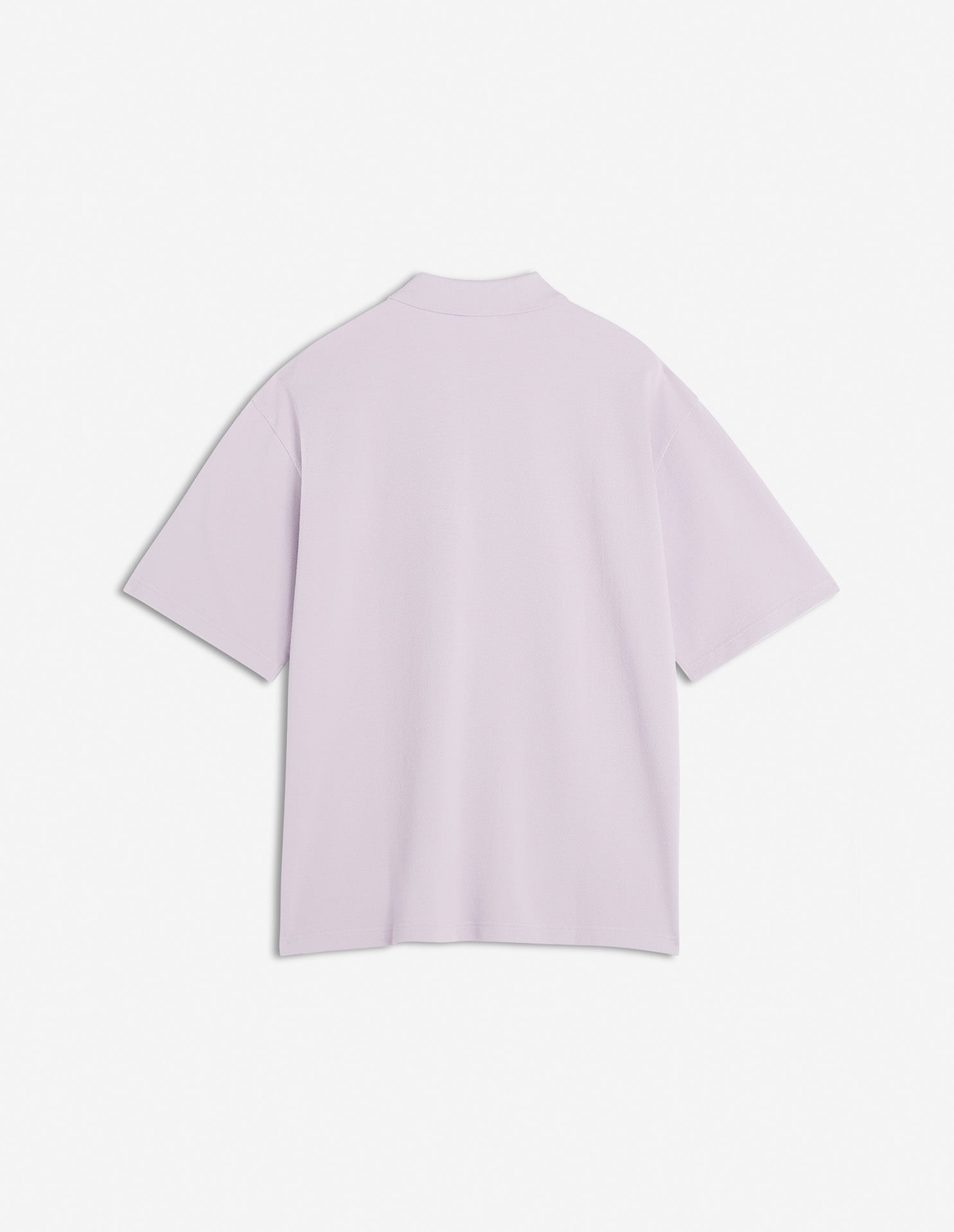 Oversized polo shirt with badge - Soft Mauve