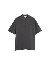 Polo à manches courtes coupe oversize avec écusson - Dark Grey Melange