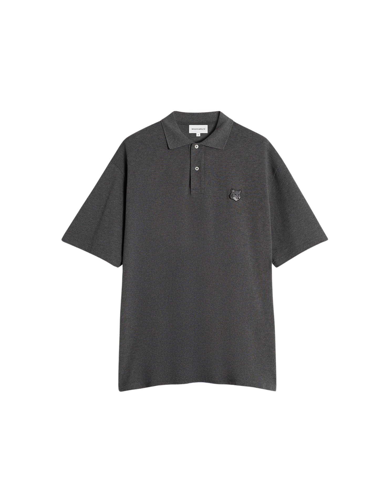 Polo à manches courtes coupe oversize avec écusson - Dark Grey Melange