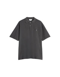 Polo à manches courtes coupe oversize avec écusson - Dark Grey Melange