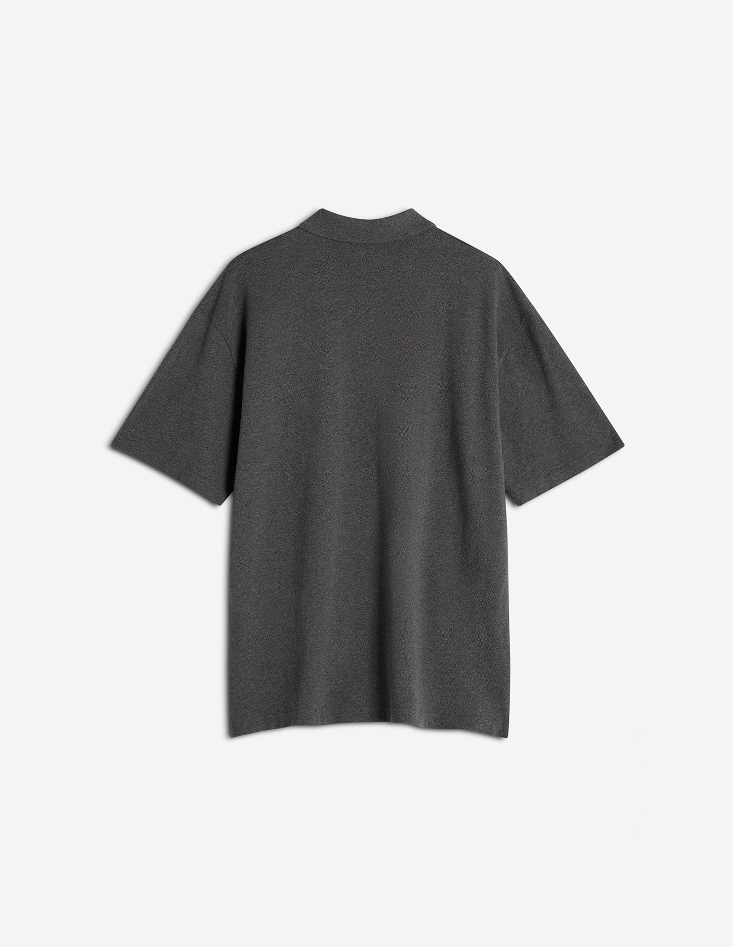 Polo à manches courtes coupe oversize avec écusson - Dark Grey Melange