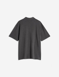 Polo à manches courtes coupe oversize avec écusson - Dark Grey Melange