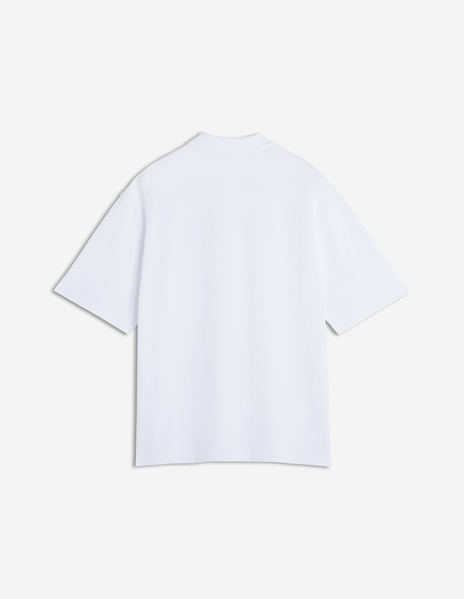 Oversized short-sleeved polo shirt with crest - White