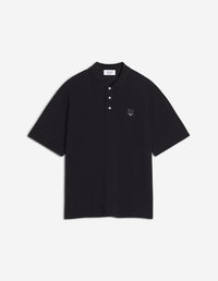 Polo à manches courtes coupe oversize avec écusson - Black