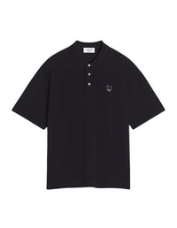 Polo à manches courtes coupe oversize avec écusson - Black