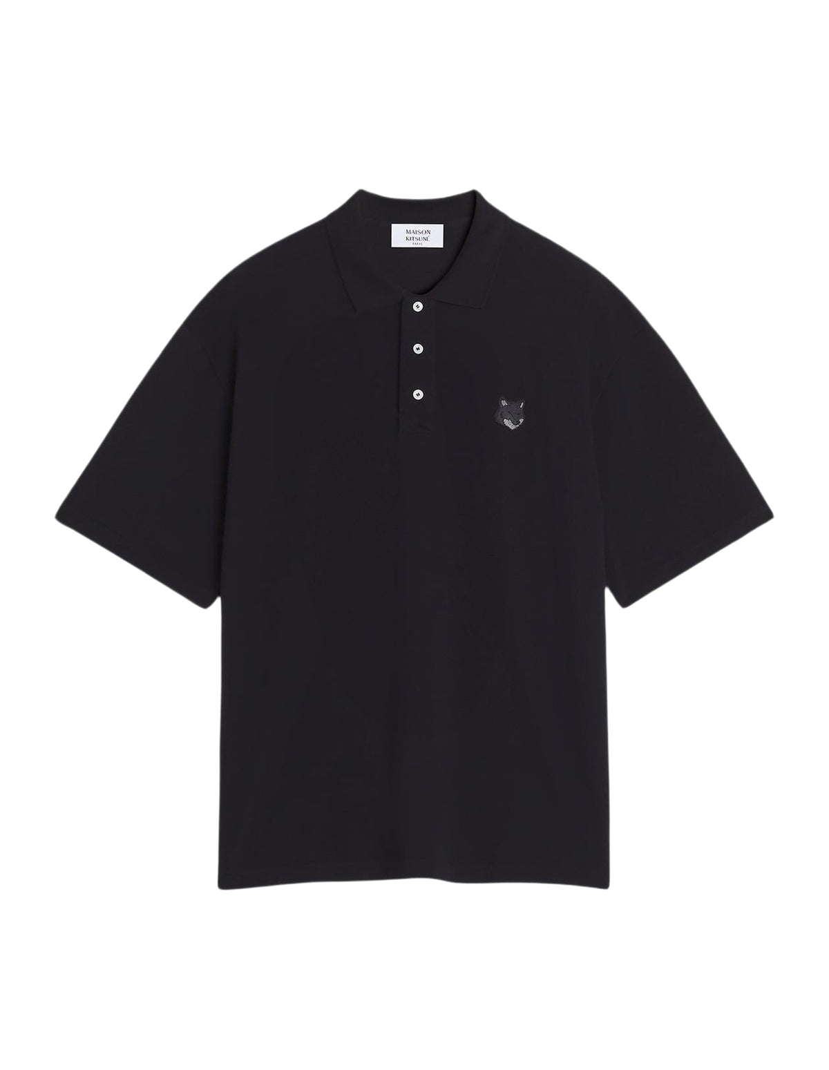 Polo à manches courtes coupe oversize avec écusson - Black