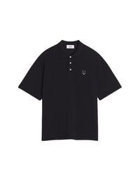 Polo à manches courtes coupe oversize avec écusson - Black