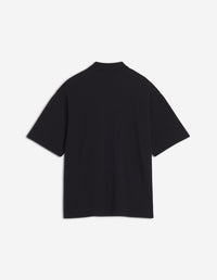 Polo à manches courtes coupe oversize avec écusson - Black