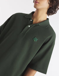 Polo à manches courtes coupe oversize avec écusson - Ranger Green