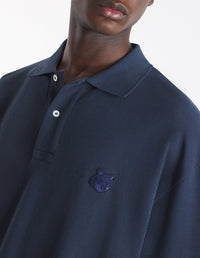 Polo à manches courtes coupe oversize avec écusson - Deep Navy