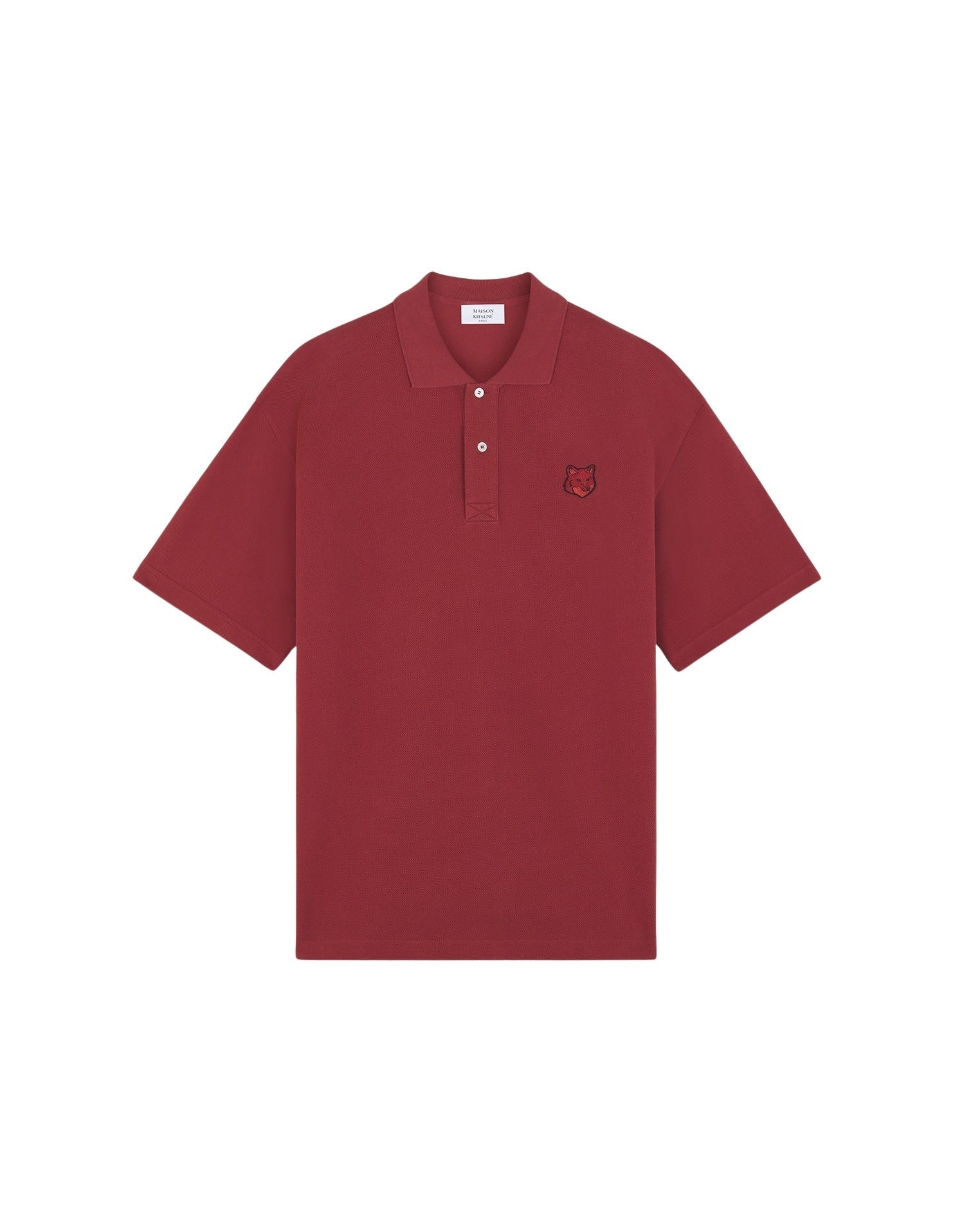Polo à manches courtes coupe oversize avec écusson - Teak