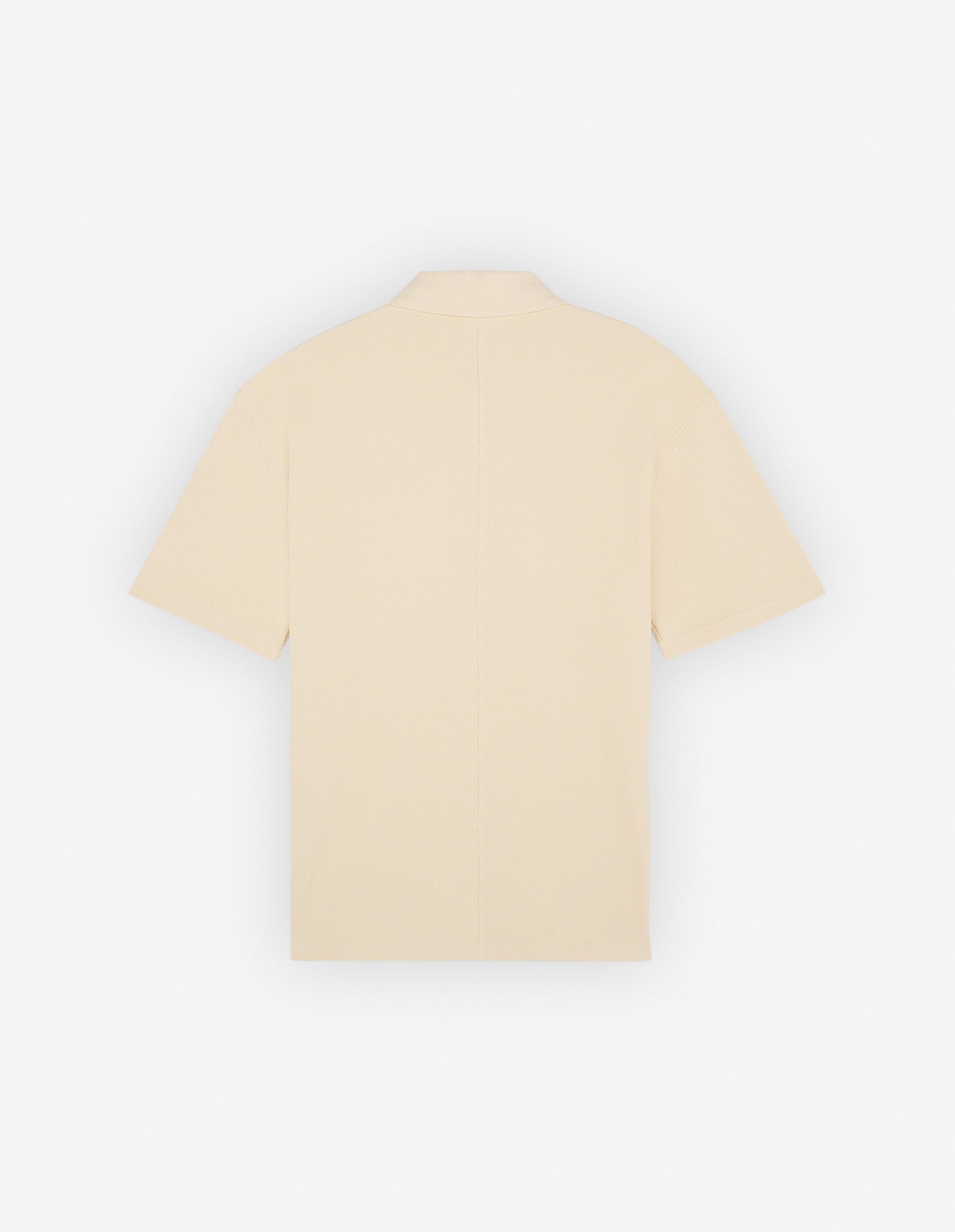 Short-sleeved oversized honeycomb polo shirt - Wheat