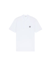 Short-sleeved polo shirt with badge - White