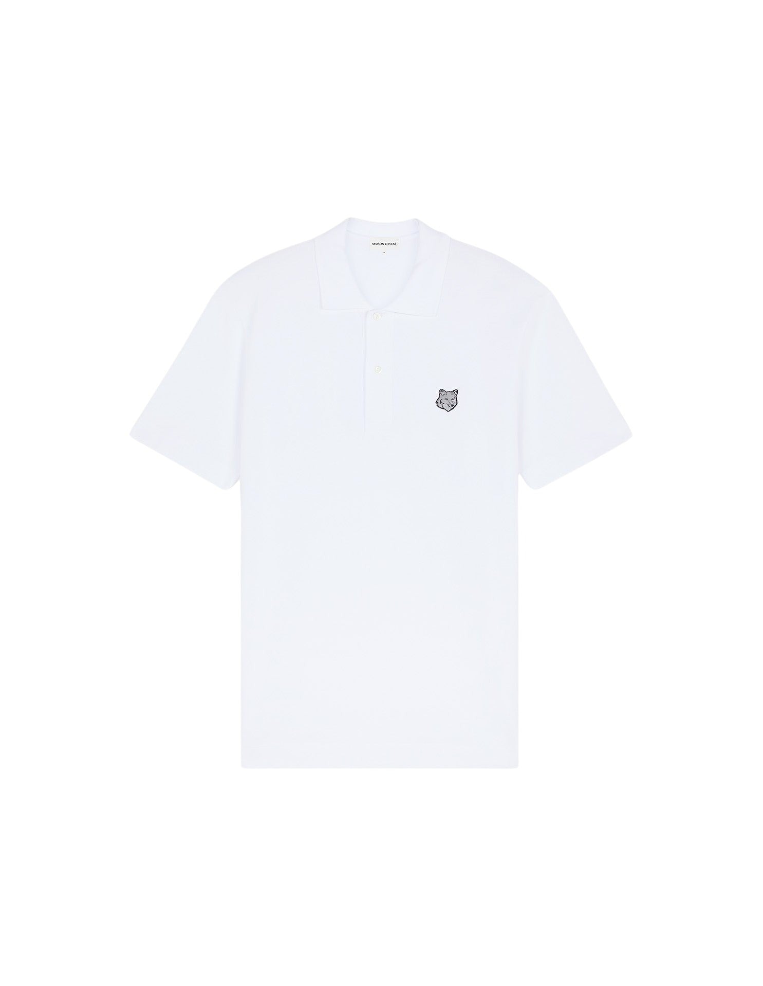 Short-sleeved polo shirt with badge - White