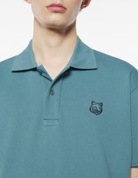 Short-sleeved polo shirt with badge - Seine Blue