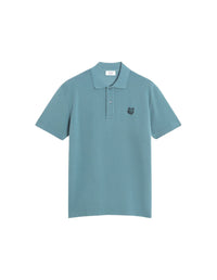 Short-sleeved polo shirt with badge - Seine Blue