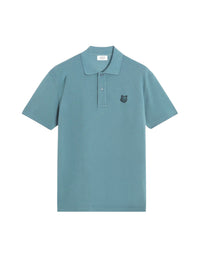 Short-sleeved polo shirt with badge - Seine Blue