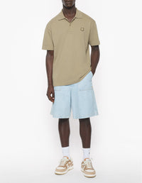 Short-sleeved polo shirt with badge - Cardamon