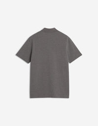 Short-sleeved polo shirt with badge - Medium Grey Melange