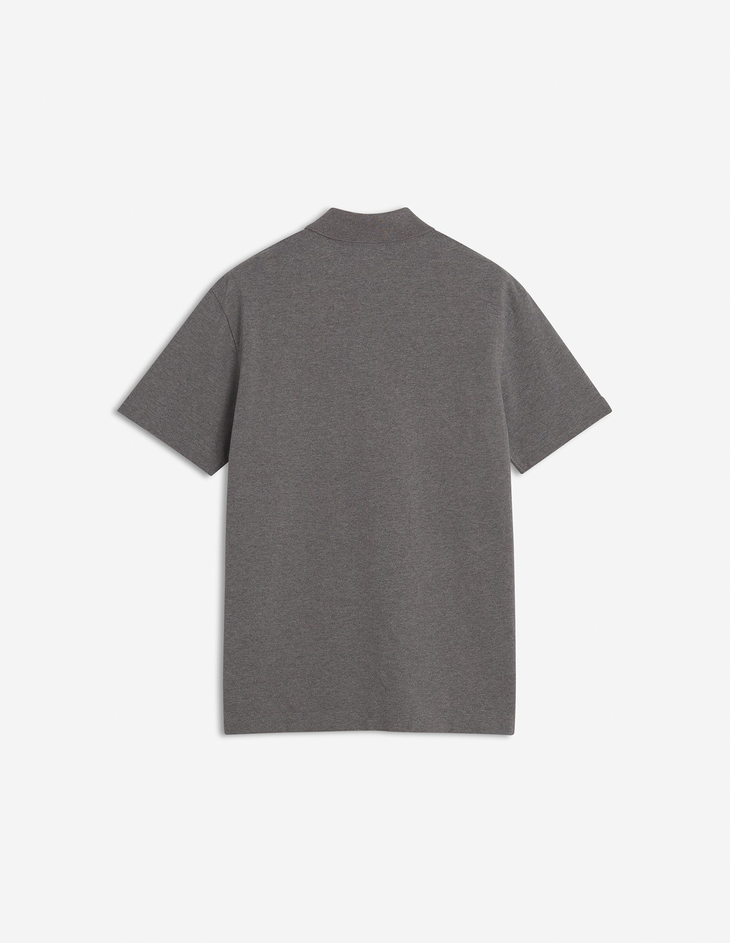 Short-sleeved polo shirt with badge - Medium Grey Melange