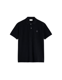 Short-sleeved polo shirt with badge - Black