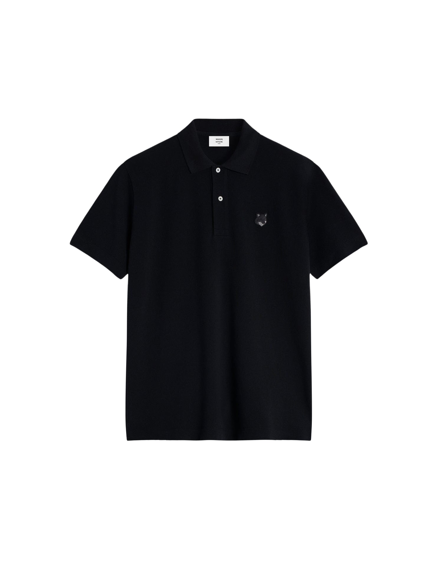 Short-sleeved polo shirt with badge - Black