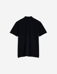Short-sleeved polo shirt with badge - Black