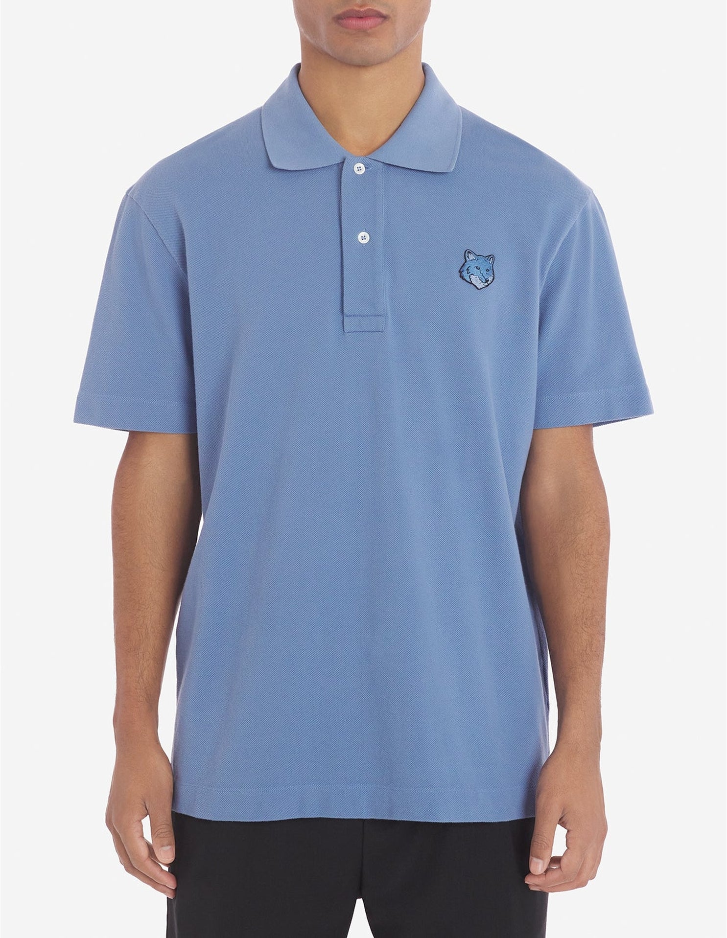 Short-sleeved polo shirt with badge - Hampton Blue